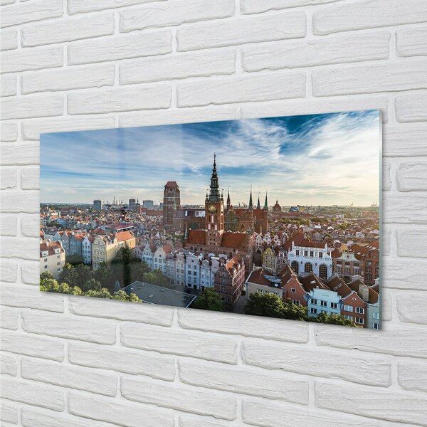 Sklenený obraz Gdańsk Panorama kostol 100x50 cm 2 Prívesky