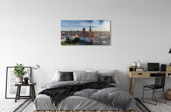 Sklenený obraz Gdańsk Panorama kostol 100x50 cm 2 Prívesky