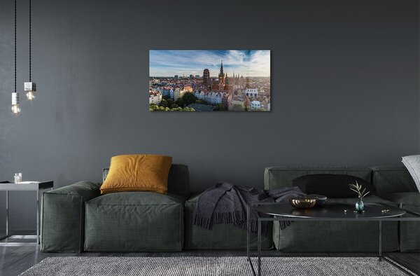 Sklenený obraz Gdańsk Panorama kostol 100x50 cm 2 Prívesky