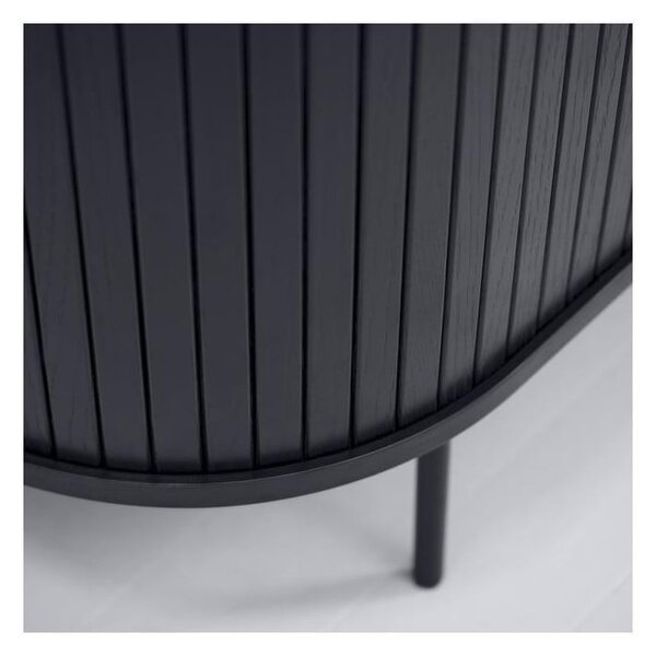Čierny TV stolík v dekore duba 56x180 cm Nola – Unique Furniture