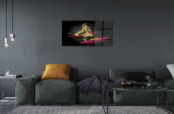 Sklenený obraz Motýľ na kvetine 100x50 cm 2 Prívesky