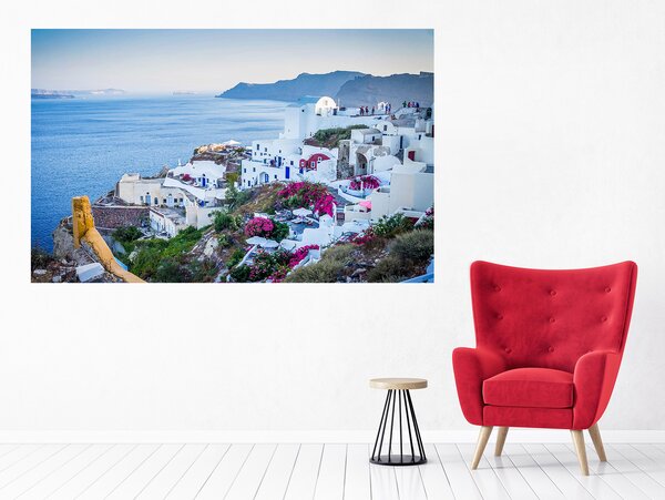 Nalepte.cz Santorini textilní prelepiteľná nálepka na stenu 47 x 30 cm