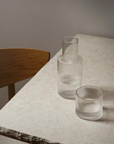 Ferm Living Karafa s pohárom Ripple Small, clear