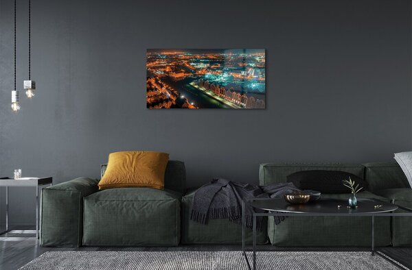 Sklenený obraz Gdańsk River nočné panorama 100x50 cm 2 Prívesky