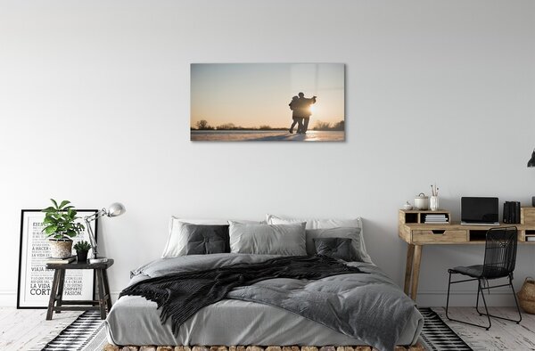 Sklenený obraz Ľudia tancujú v zime 100x50 cm 2 Prívesky