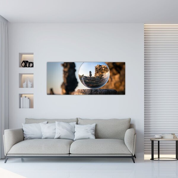 Obraz lupy a krajiny (120x50 cm)