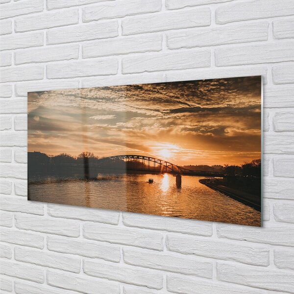 Sklenený obraz Krakow river bridge sunset 100x50 cm 2 Prívesky
