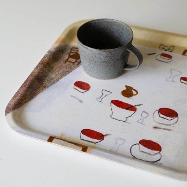 Servírovací podnos Kitten with Soup 32 × 32 cm