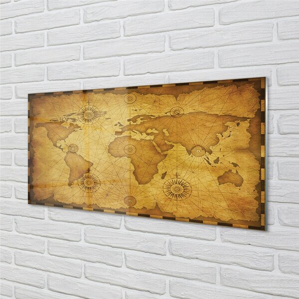 Sklenený obraz mapa spálil staré hrany 100x50 cm 2 Prívesky