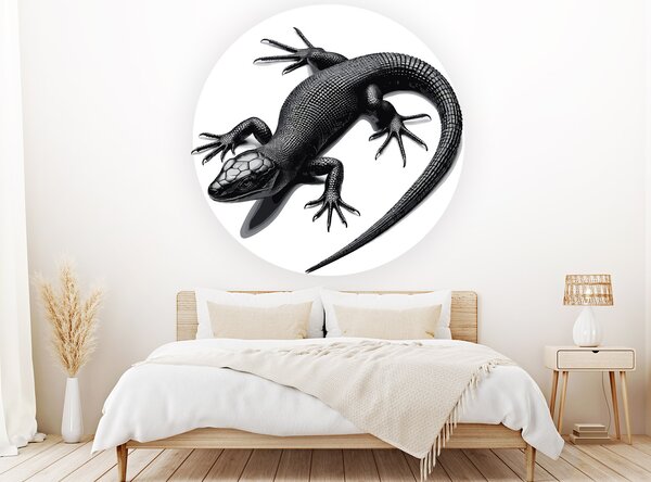 Nalepte.cz Čierna jašterica textilní prelepiteľná nálepka na stenu arch 20 x 20 cm