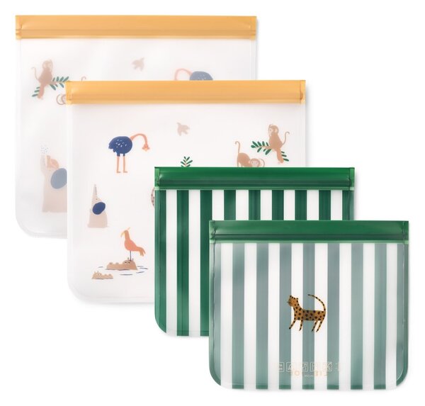 Uzatvárateľné sáčky na potraviny Rebus All together / Sandy – set 4 ks