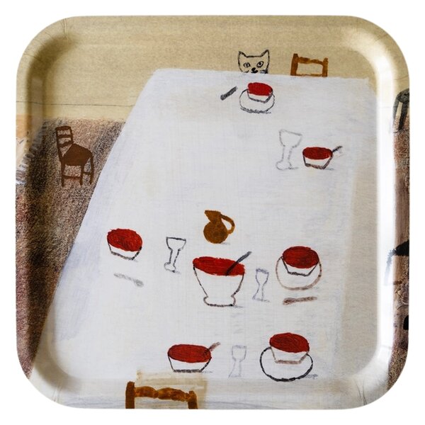 Servírovací podnos Kitten with Soup 32 × 32 cm