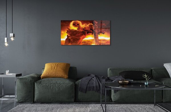 Sklenený obraz Strašná forma meča 100x50 cm 2 Prívesky