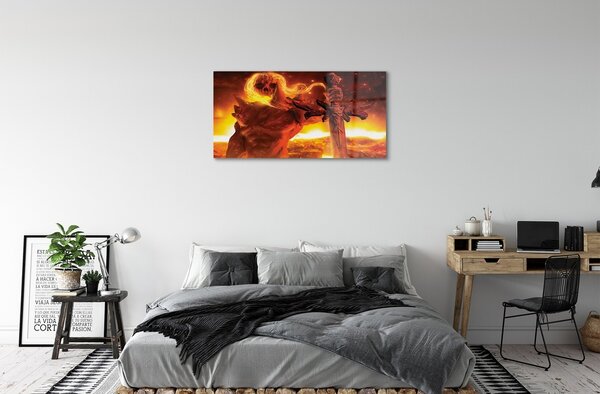 Sklenený obraz Strašná forma meča 100x50 cm 2 Prívesky