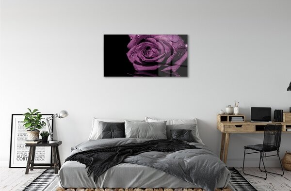 Obraz na skle purpurová ruža 100x50 cm 2 Prívesky