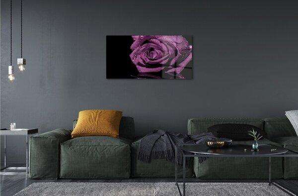Obraz na skle purpurová ruža 100x50 cm 2 Prívesky