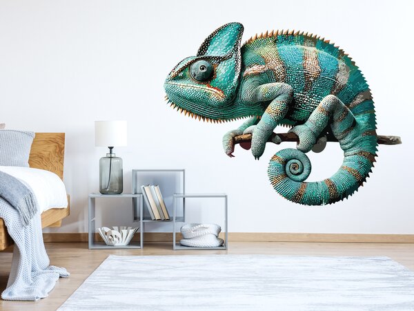 Nalepte.cz Chameleón textilní prelepiteľná nálepka na stenu arch 45 x 35 cm