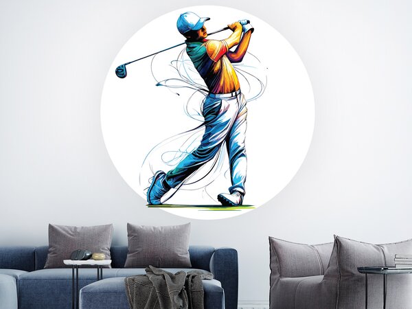 Nalepte.cz Golfista 01 textilní prelepiteľná nálepka na stenu arch 20 x 20 cm