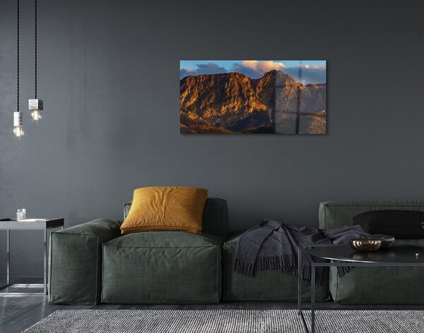 Sklenený obraz horské slnko 100x50 cm 2 Prívesky