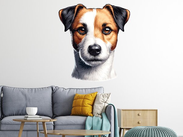 Nalepte.cz Jack Russell textilní prelepiteľná nálepka na stenu arch 18 x 20 cm