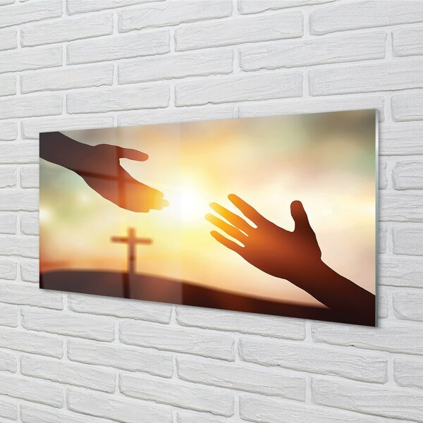 Sklenený obraz cross hands 100x50 cm 2 Prívesky