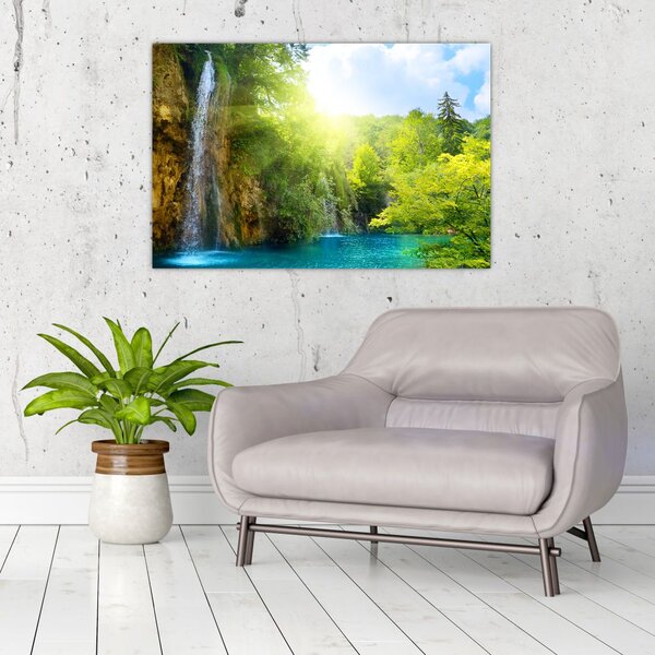 Obraz - vodopády v pralese (90x60 cm)
