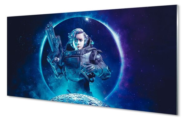 Sklenený obraz Space žena moon 100x50 cm 2 Prívesky