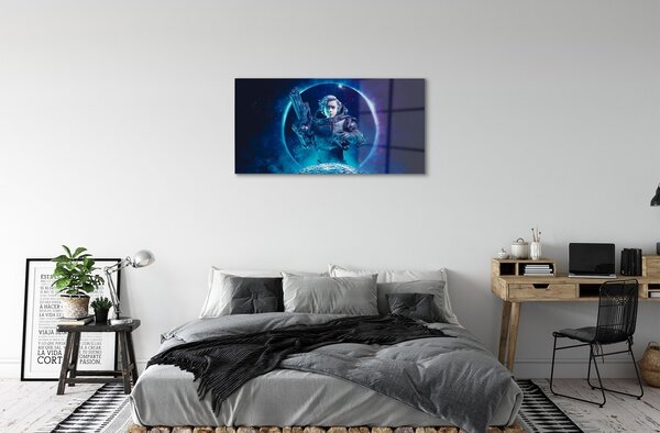 Sklenený obraz Space žena moon 100x50 cm 2 Prívesky