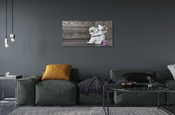 Sklenený obraz Spiace anjel kvety dosky 100x50 cm 2 Prívesky