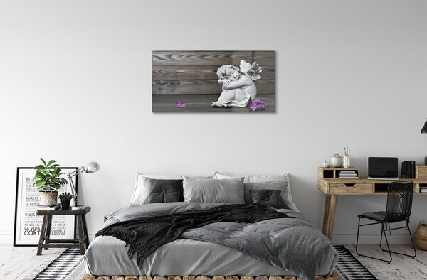 Sklenený obraz Spiace anjel kvety dosky 100x50 cm 2 Prívesky