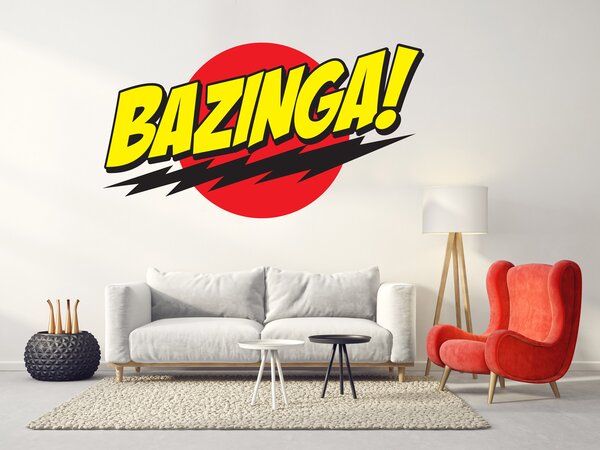 Nalepte.cz Bazinga textilní prelepiteľná nálepka na stenu 35 x 19 cm