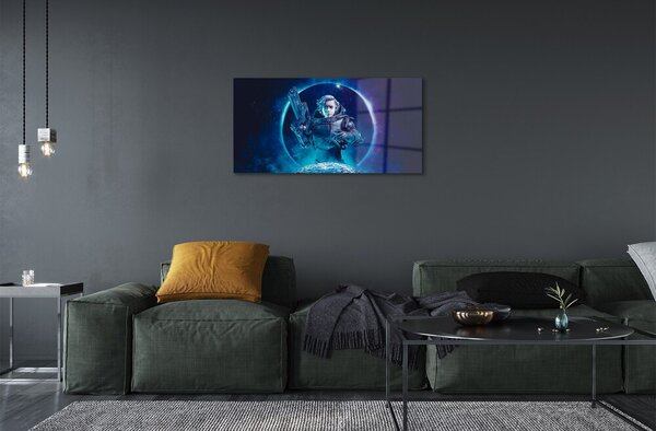 Sklenený obraz Space žena moon 100x50 cm 2 Prívesky