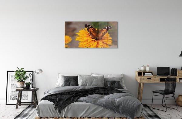 Sklenený obraz Farebný motýľ kvetina 100x50 cm 2 Prívesky