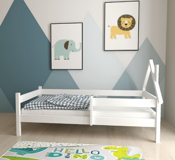 MAXMAX Detská domčeková posteľ z masívu borovice SÁRA - 200x90 cm - biela