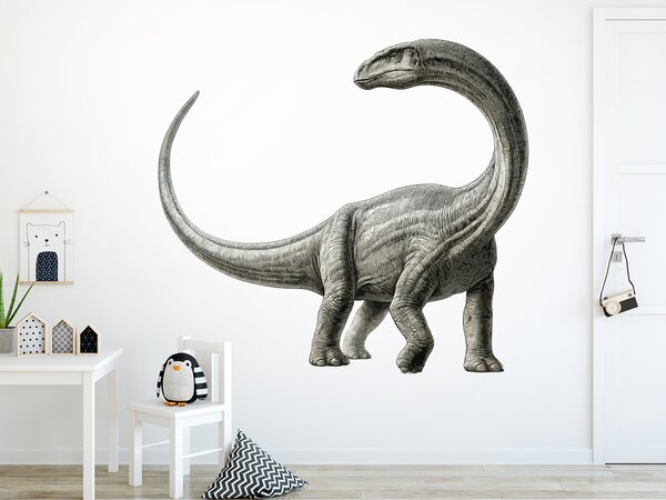 Nalepte.cz Diplodocus textilní prelepiteľná nálepka na stenu arch 20 x 18 cm