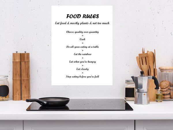 Nalepte.cz Food rules nálepka na stenu výška 20 cm