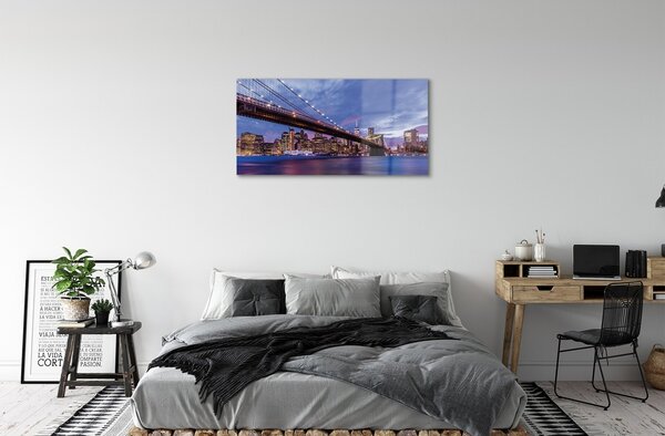 Sklenený obraz Väčšina mrakodrapy sunset 100x50 cm 2 Prívesky