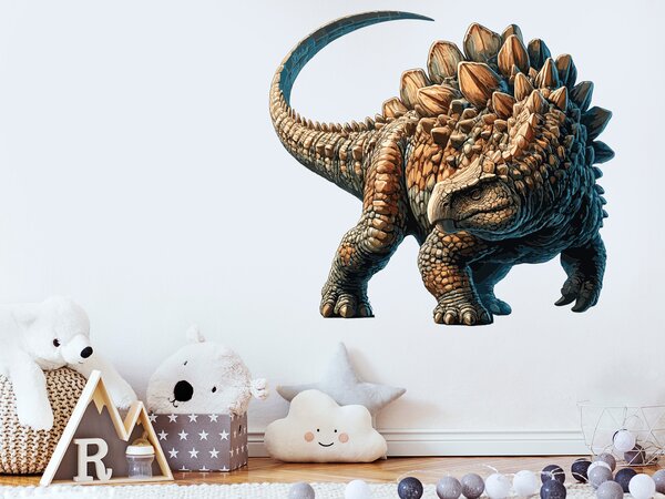 Nalepte.cz Ankylosaurus textilní prelepiteľná nálepka na stenu arch 20 x 18 cm
