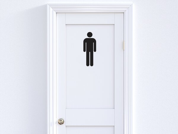 Nalepte.cz WC postavička muž nálepka na stenu 5 x 13 cm