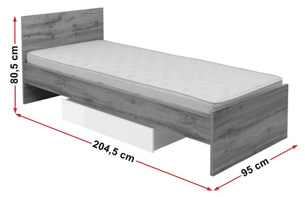 NovýNábytok.sk Jednolôžková posteľ 90 cm BRW Zele LOZ/90. Vlastná spoľahlivá doprava až k Vám domov. 702289
