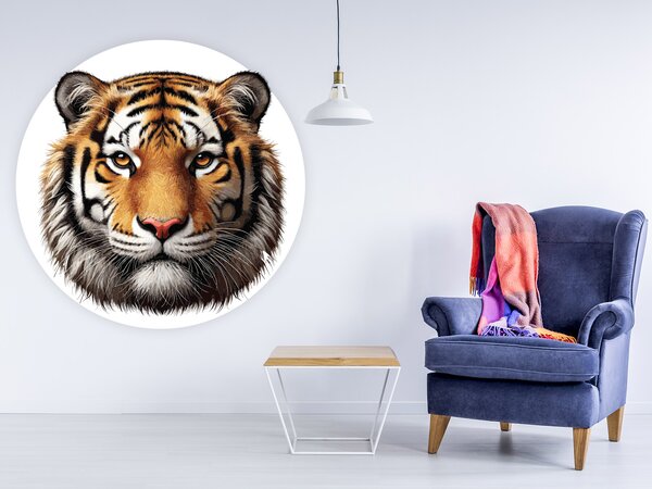 Nalepte.cz Hlava tigra textilní prelepiteľná nálepka na stenu arch 20 x 20 cm