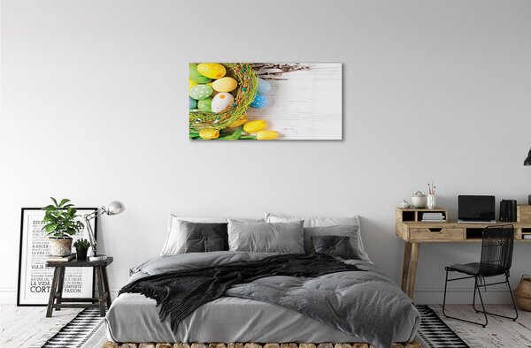 Sklenený obraz Vaječné založené na tulipány 100x50 cm 2 Prívesky