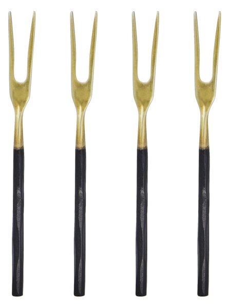 Dezertná vidlička Ox Black/Silver – set 4 ks