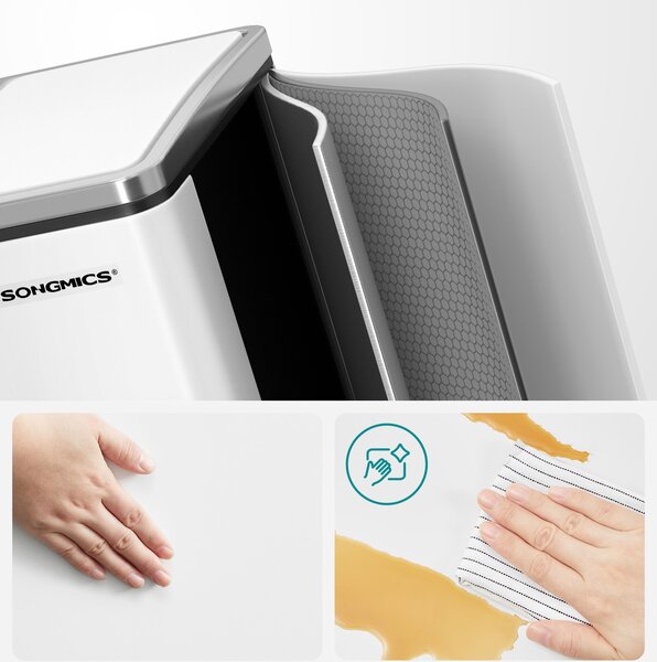 SONGMICS Odpadkový kôš na triedený odpad Kôš 30 l biely