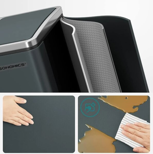 SONGMICS Odpadkový kôš na triedený odpad Bins 30 L antracit
