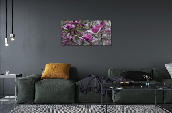 Sklenený obraz fialové magnólia 100x50 cm 2 Prívesky