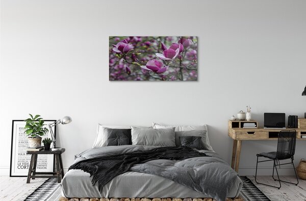 Sklenený obraz fialové magnólia 100x50 cm 2 Prívesky