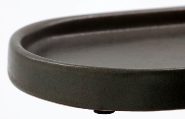 Dekoratívna oválna tácka Datura Dark Grey