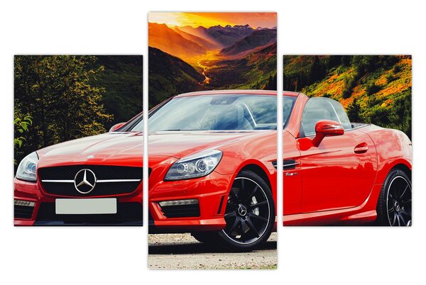 Obraz - červený Mercedes (90x60 cm)