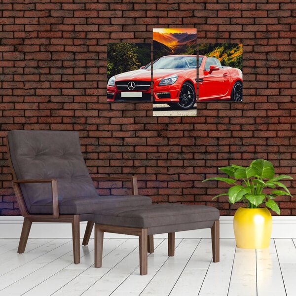 Obraz - červený Mercedes (90x60 cm)